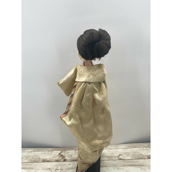 Vintage Large GEISHA GIRL In Hanbok Handmade Asian Art Sculpture Statue 20" - Picture 6 of 12